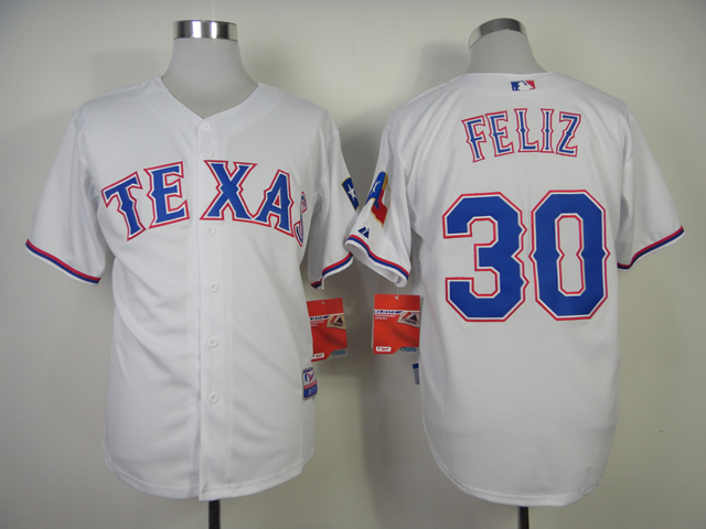 Men Texas Rangers 30 Feliz White MLB Jerseys